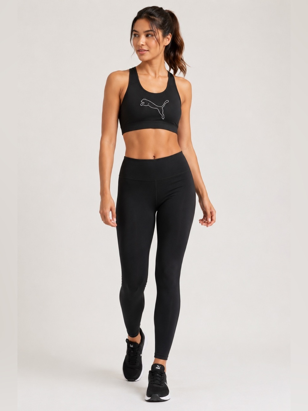 Puma Sports Bra Medium black Seamless Comfort Drycell Low Support Racerback